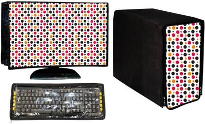 RS Creations PC Computer Cover Full Set for 19 inch Computer Monitor, Keybord (8*18 Inch) and CPU (7.5*18*16 Inch)  - CC-19-IN-BINDI_P1
