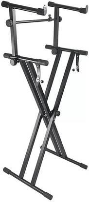 24x7eMall Dual Double-X, Adjustable Piano Keyboard Stand with Locking Straps Keyboard Stand