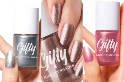 GIFTY No Toxin Nail Lacquer (Diva Collection 3) (Brights Edition) Moon Light,Magical Gold,Evening Sand