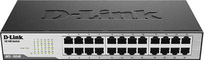 D-Link 24-Port 10/100 DES-1024D Unmanaged Desktop 24 Ports 100 Mbps Network Switch