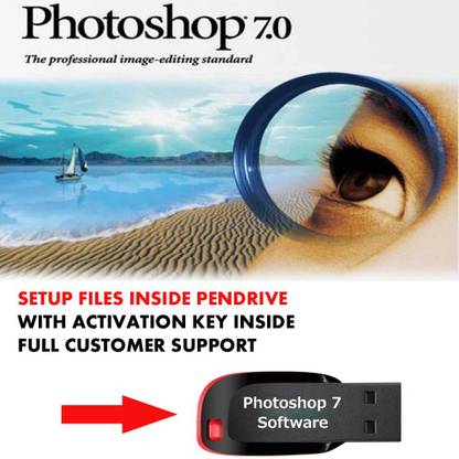 SOFTWARE WONDERLAND Adobe Photoshop 7 Software Pendrive Setup Full Activation Key Life Time