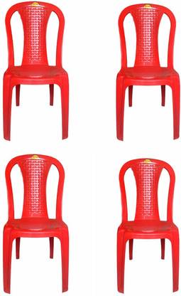 Supreme DREAM RED CHAIR SET OF 4 Plastic Cafeteria Chair