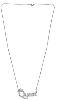 MEENAZ Queen Name Letter Locket Chain Necklace For girls women Girlfriend Sterling Silver Steel, Stainless Steel, Metal, Alloy Pendant
