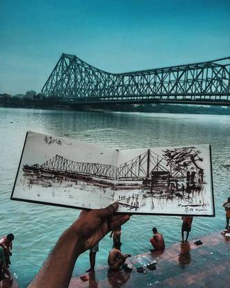 Howrah Bridge Poster Multicolor Photo Paper Print Poster Photographic Paper