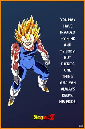 Dragon Ball Z DBZ Vegeta Saiyan Pride Poster 18 x 12 inch 300 GSM Paper Print