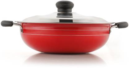 Sunmate Non-stick Kadai-1.5 ltrs with 2.6mm thickness Kadhai 24 cm diameter with Lid 1.5 L capacity