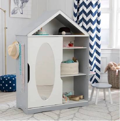Lakdi Wooden Kids Storage Toy Organizer for Home Wooden Wall Shelf