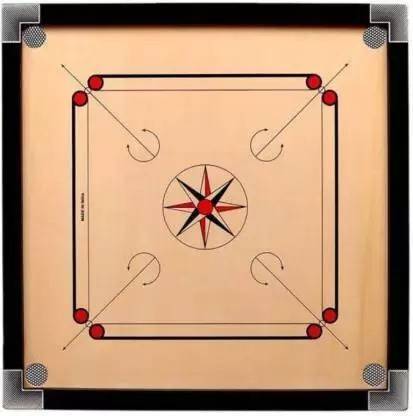 Hobs 20 Inch Carrom Board with Coins Striker Powder (Medium Size) 70 cm Carrom Board