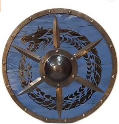RELIC ENGINEERING COMPANY Dragon Shield, Round Shield, Viking Round Shield Decorative Showpiece  -  61 cm