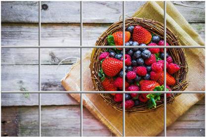 K2A Studio 80 cm Strawberry And Black BerriesWaterproof Kitchen Sticker (50x80) Self Adhesive Sticker