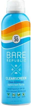 Bare Republic Sunscreen - SPF 50 ClearScreen Clean & Invisible Sunscreen Spray
