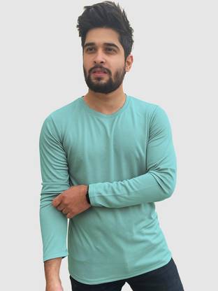 Solid Men Light Green T-Shirt