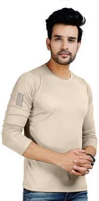 Printed Men Beige T-Shirt