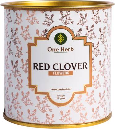 one herb Red Clover Tea 25g, Best herb for PCOS & Menopause, Full of Nutrients, Caffeine Free Herbal Tea Tin