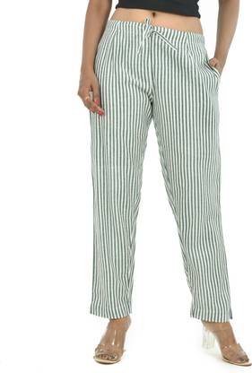 Regular Fit Women Green Trousers