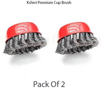 Kshivi Premium Twisted Wire Cup Brush for Angle Grinder to Remove Rust, Paint Pack of 2 Wheel Brush