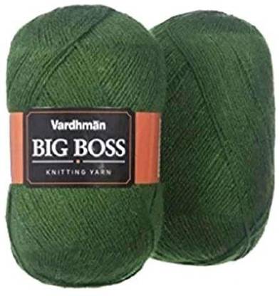 JEFFY Vardhman Yarn Big Boss Wool Ball (Dark Green, 400 gm)
