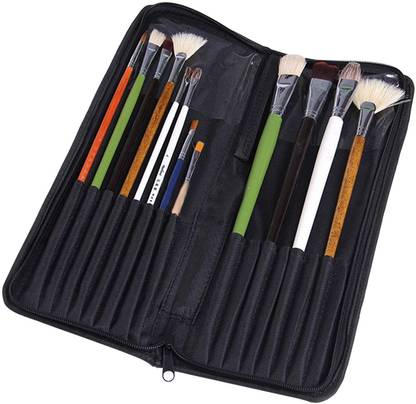 Kandle 16-Slot Cloth Art Paint Writing Brush Pen Knife Zipper Storage Bag