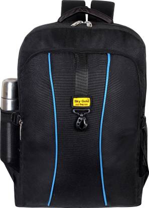 Sky Gold Black Color, Laptop Section, 3 Section Bag SKY019 School Bag