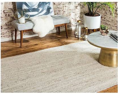 MGF White Jute Area Rug