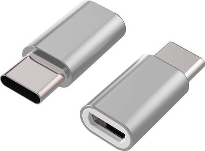 J USB Type C Cable 0.2 m Pack of 2 USB Type C Adapter, Data Syncing and Charging Adapter Silver