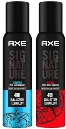 AXE Intense and Champion long Lasting No Gas Perfume For Men Each 122ml Pack of*2 Body Spray  -  For Men
