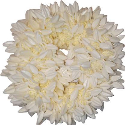 Mankan Mogra And Rubber band Gajra Hair Accessories Hair Gajra White (Pack of 1) Bun