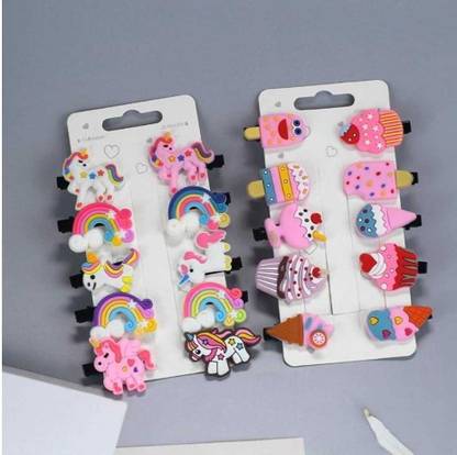 blj Combo of Unicorn and Ice-Cream clips set of 20 clips Tic Tac Clip