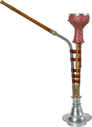 Copper Gold Ross Desi Hookah silver Mitti Chillum And All Accessories 24 inch Brass Hookah