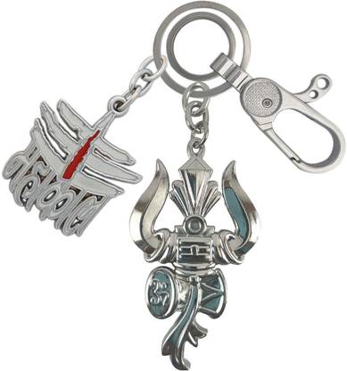 HANDSOME ISK Lord Shankar Shiva Damru Om Trishul With Mahakal High Quality Locking Hook Key Chain