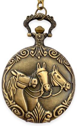 HMS Three Horses Gandhi/Pocket Watch Keychain/KeyRing Key Chain