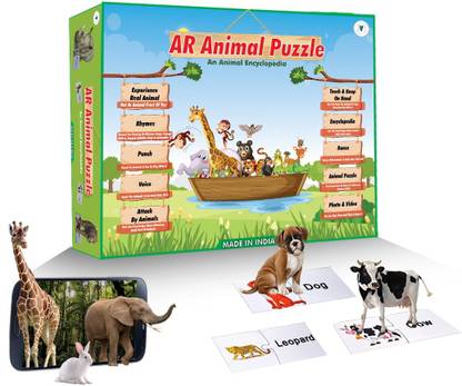 DECKIDZ Augmented Reality Animal Puzzle Card – An Animal Encyclopedia - Educational Android & IOS Based Learning Toy