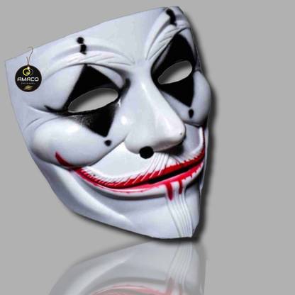 AMACO V for Vendetta mask/anonymous mask/ Halloween Party mask ( party mask/ Joker white mask) Party Mask