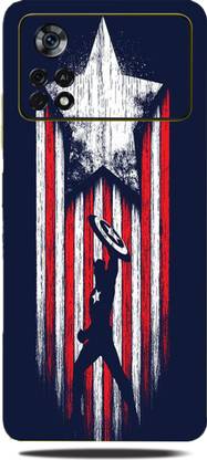 M क्लाक्सा Xiaomi Poco X4 Pro 5G Back Skin Mobile Skin With Back Camera Protection Guard Captain America Mobile Back Skin Guard, Captain America, XIAOMI POCO X4 PRO 5G मोबाइल स्किन