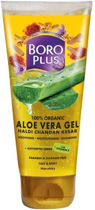 BOROPLUS Aloe Vera Gel with Haldi, Chandan & Kesar|Rich in Vitamin E