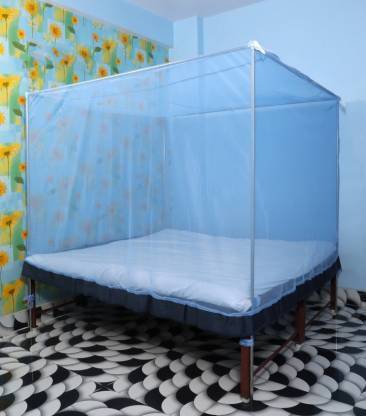 Raj Traders Cotton Adults Washable 786 BLUE 7X8 (KING SIZE) Mosquito Net