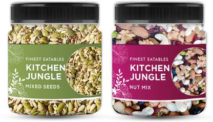 Kitchen Jungle Combo Pack [Nutmix + Mixed Seeds] [Healthy & Nutritious ] Assorted Seeds & Nuts
