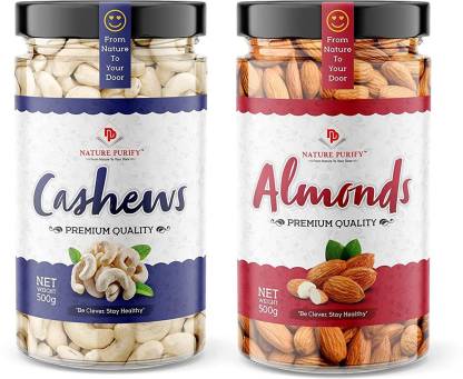 Nature Purify Dry Fruit Combo Almond + Cashew 1kg (Pack of 2) Almonds, Cashews  (2 x 0.5 kg)