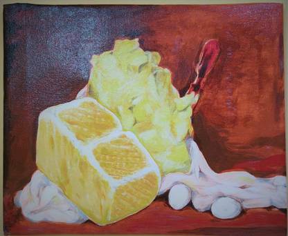 Rich Impression Mound Of Butter by Antoine Vollon Replica Acrylic 12 inch x 12 inch Painting Acrylic 30.48 inch x 30.48 inch Painting
