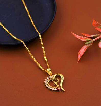 VSCREATION P letter pendants alphabet gold plated alloy new model design with 19 inch chain Gold-plated Cubic Zirconia Alloy Pendant