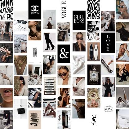 Aesthetic Wall Collage Kit || 60pcs (4×6inch) Dark Fashion Aesthetic Posters Water Resistant Paper Comes With Adhesive Tape From Top To Bottom Photographic Paper