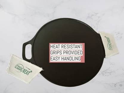 COOKBEAT Pre-Seasoned Cast Iron Dosa Tawa 13 inches, Perfect for Gas, Induction Tawa 30 cm diameter