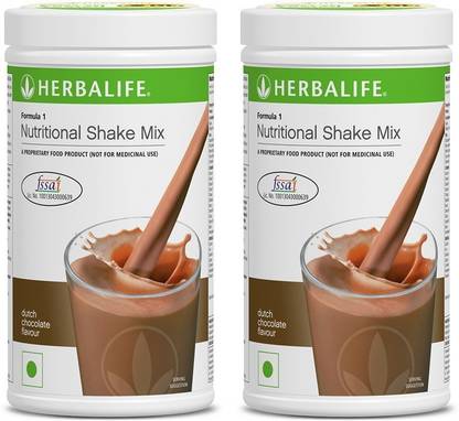 HERBALIFE Herbalife Formula 1 Shake 500g Weight Loss - Dutch Chocolate Pack of 2 Plant-Based Protein