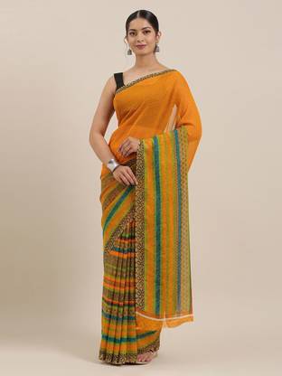 Striped Daily Wear Georgette Saree