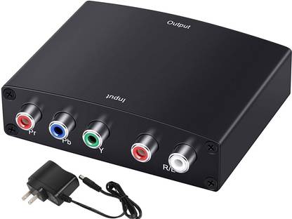 microware Component to HDMI Converter, YPbPr to HDMI, 5 RCA RGB to HDMI ,RCA In HDMI Out Media Streaming Device
