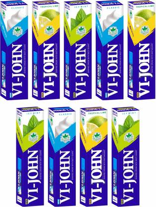 VI-JOHN Shaving Cream for Men Classical, Tropical Lime, Icy Mint Each Set 3 Pack of 9