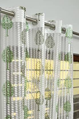 Flipkart SmartBuy 153 cm (5 ft) Window Net Semi Transparent Curtain (Pack Of 2)