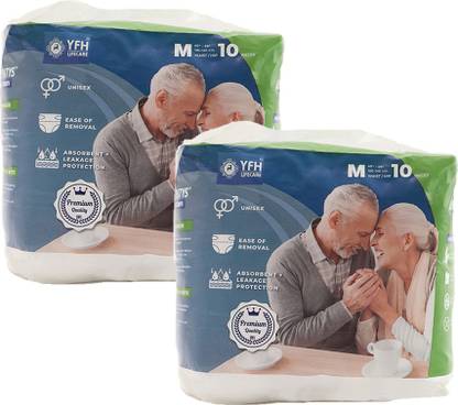 Seventys Unisex Classic Adult Diapers with odour lock and Super Absorbent Pants Style Adult Diapers - M