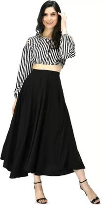 Women Co-ords Black, White Dress