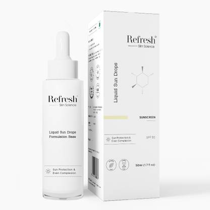 Refresh Skin Science Sunscreen - SPF 50 Sun Drops - Liquid Drop Formulation - Non Greasy Formula